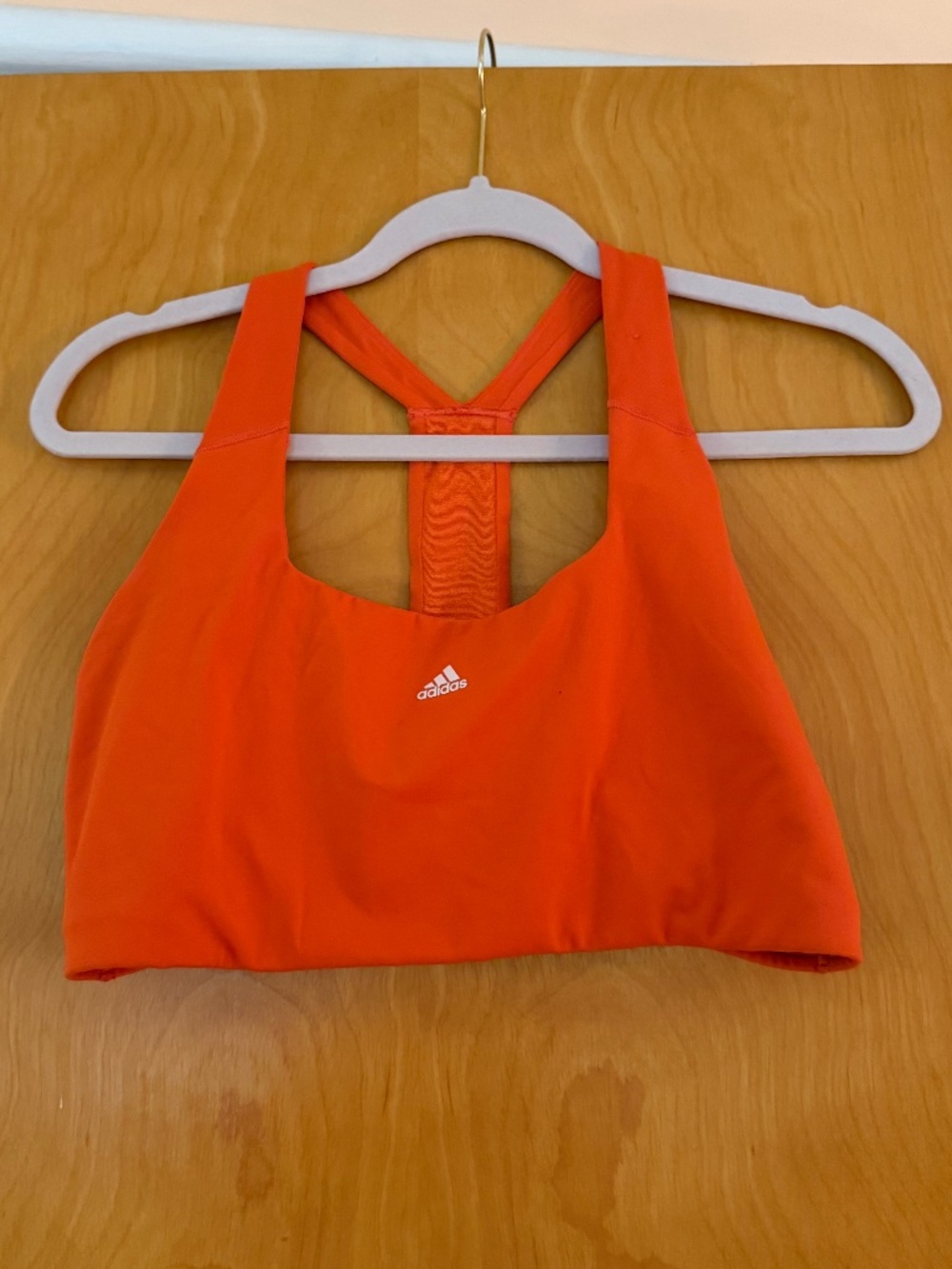 Adidas Orange Sports Bra, Size XL